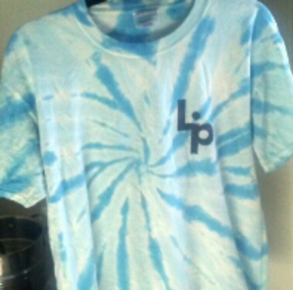Labeled & Logo-ed Blue Tie Dye T-Shirt